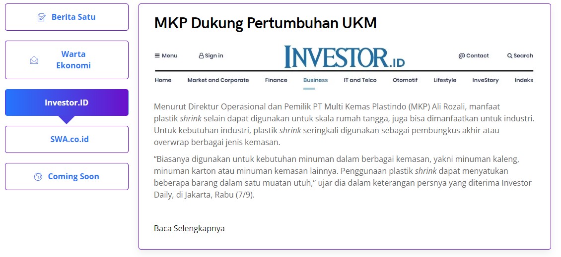 press release multikemasplastindo